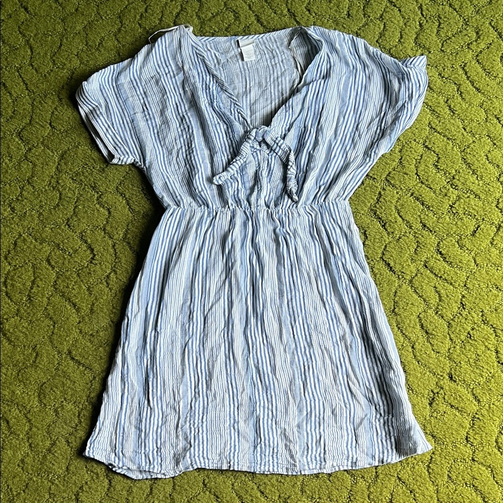 H&M Blue Striped Mini Dress